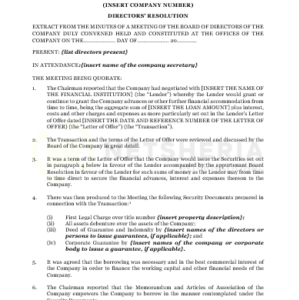 Board Resolutions where a Company is Borrowing | Netsheria board financial legal documents in Kenya