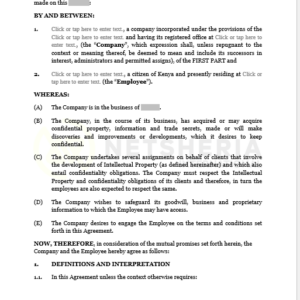Non-Compete and Non-Disclosure Agreement | Netsheria Employment Legal Documents