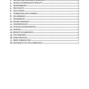 Producer and Artist Development Agreement | Netsheria Music Production Legal Documents